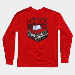 D100 - 1976 White-Based (Bright Red) Long Sleeve T-Shirt